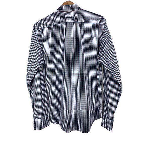 J. Crew Men's Size M Purple Blue White Check Button Up Shirt - Picture 3 of 7